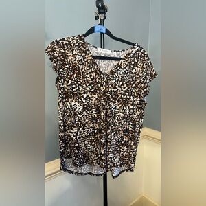 Chaus Women's Animal Print Blouse - Black and Brown